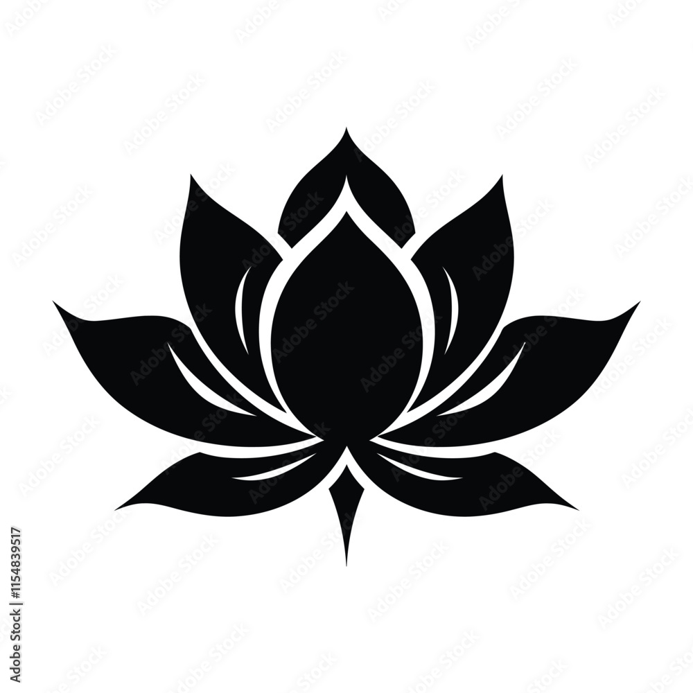 Lotus a simple minimal black silhouette Lotus a simple minimal black silhouette