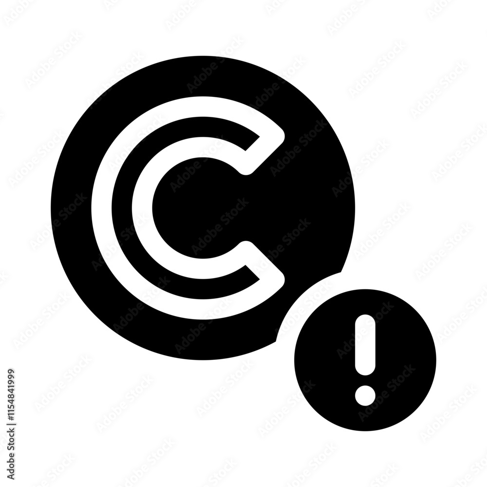 infringement warning glyph icon infringement warning glyph icon