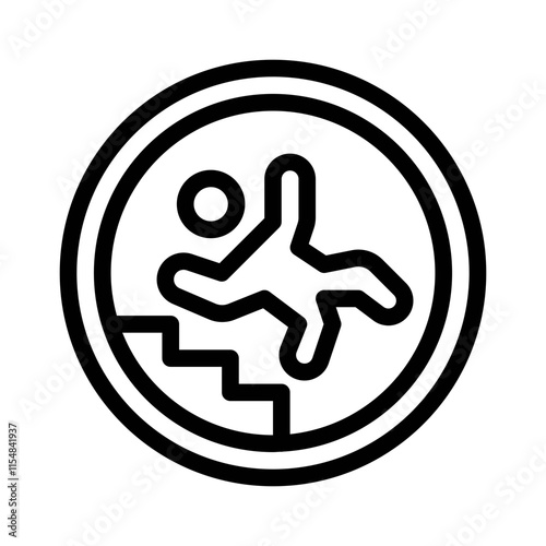 slippery floor line icon