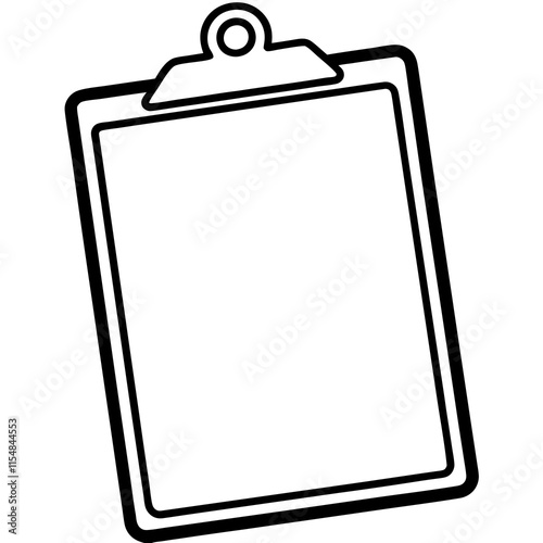 Clipboard Line Art Vector Illustration