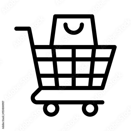shopping cart line icon