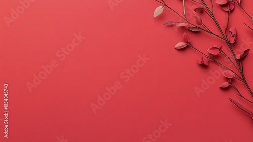 Elegant Red Paper Background with Vintage and Modern Texture, Ideal for Artistic Stationery, Cover Designs, and Minimalist Aesthetics photo