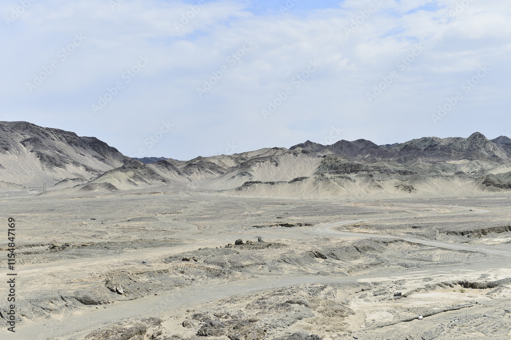 Geomorphic Scenery Desert in Xinjiang, China Geomorphic Scenery Desert in Xinjiang, China