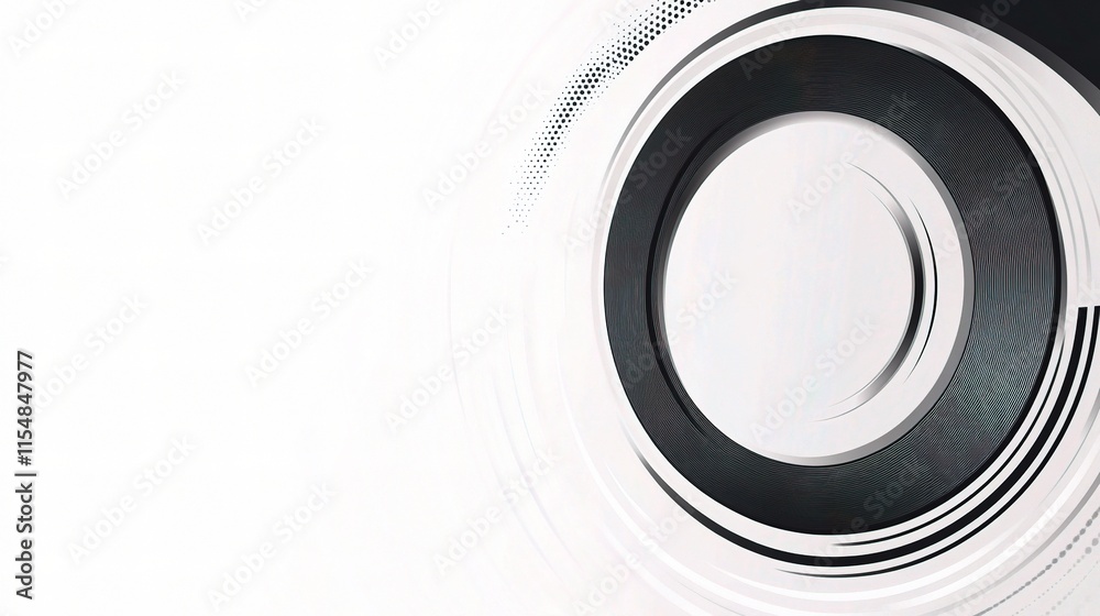 Abstract Black Circle Rings on White Background Artistic Design Abstract Black Circle Rings on White Background Artistic Design