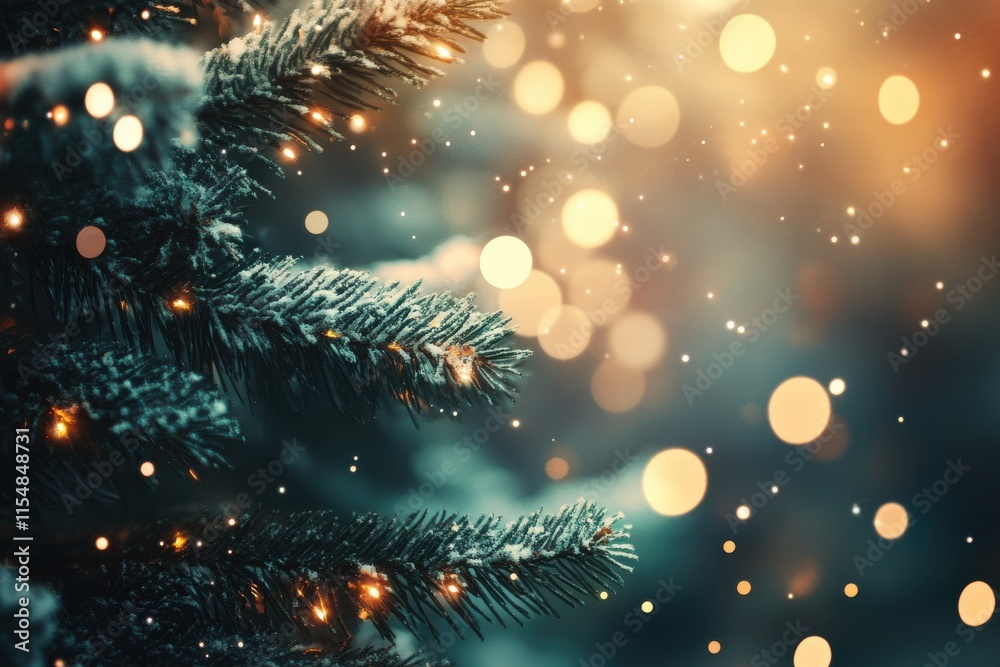 Festive Christmas Holidays Banner with Tree Bokeh Effect for Seasonal Celebrations Festive Christmas Holidays Banner with Tree Bokeh Effect for Seasonal Celebrations