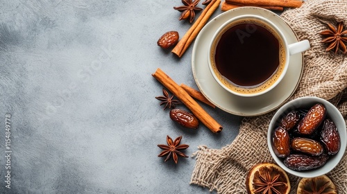 Aromatic coffee with dates and spices.