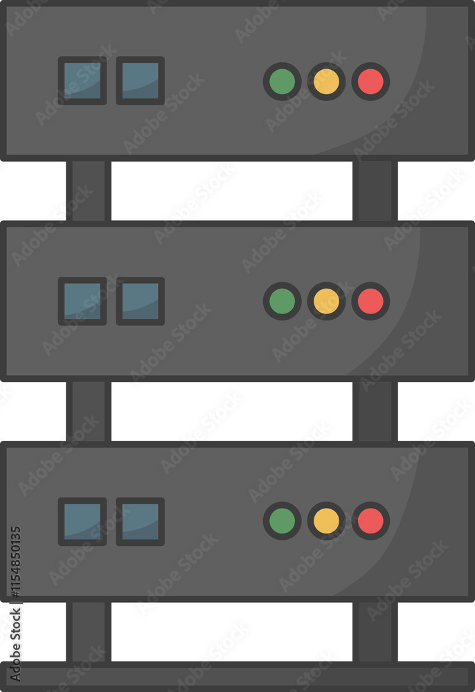 server rack icon, Illustration of a server rack, Flat icon server rack icon, Illustration of a server rack, Flat icon