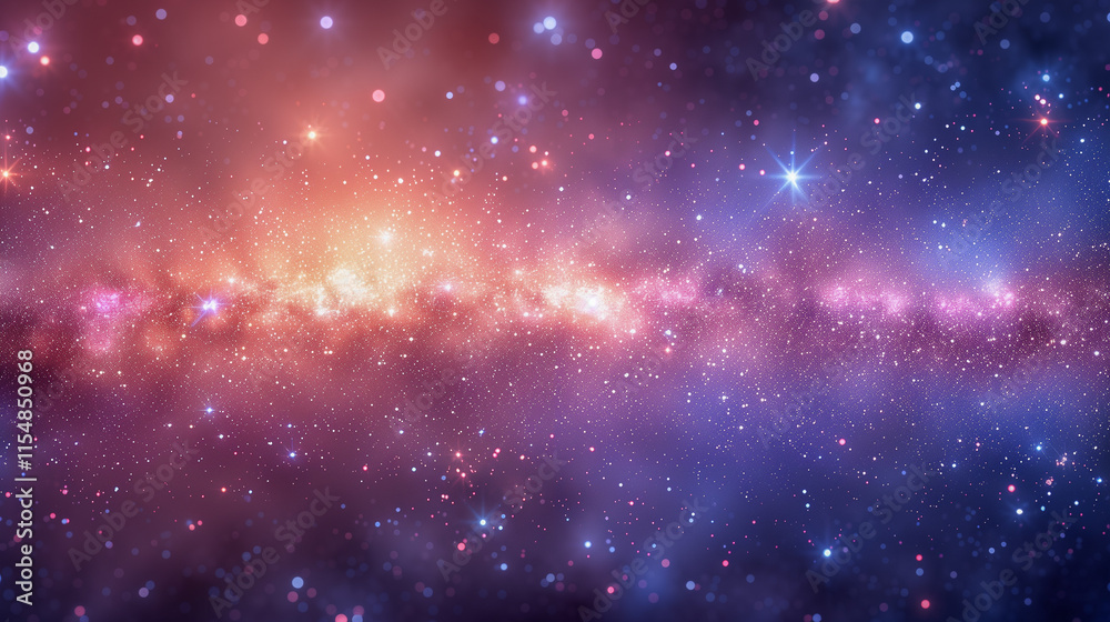 Naklejka premium Starry Galaxy with Vibrant Colors and Cosmic Glow..