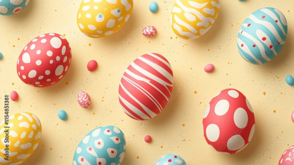 Abstract Easter egg pattern with soft lines on a light yellow background Abstract Easter egg pattern with soft lines on a light yellow background