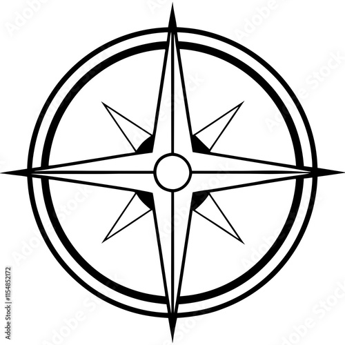 Compass Line Art Vector Design