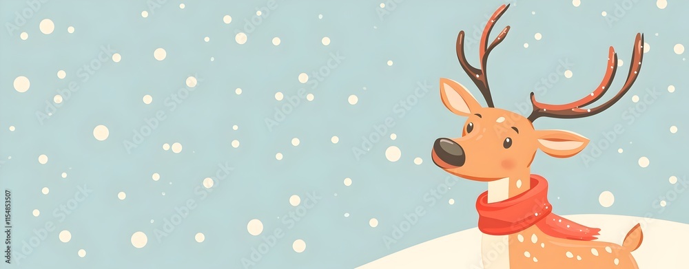 Cartoon Reindeer isolated on White background with copy space. Christmas flat illustration Cartoon Reindeer isolated on White background with copy space. Christmas flat illustration