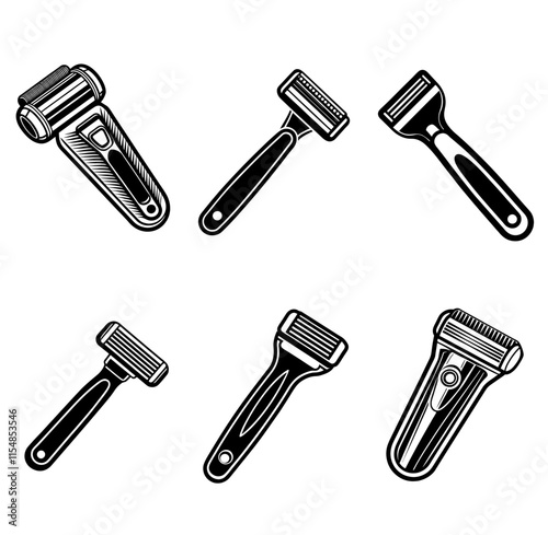 Shaver Electric Razor, Grooming Tool, Personal Care Appliance, Shaving Equipment Illustration