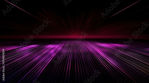 Futuristic Neon Light Background with Empty Floor Space for Design