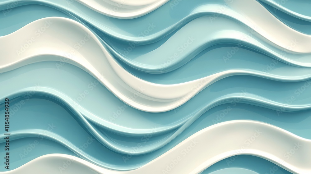Fototapeta premium Abstract Blue and White Wave Pattern Background