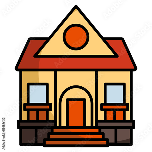 bungalow icon element for design