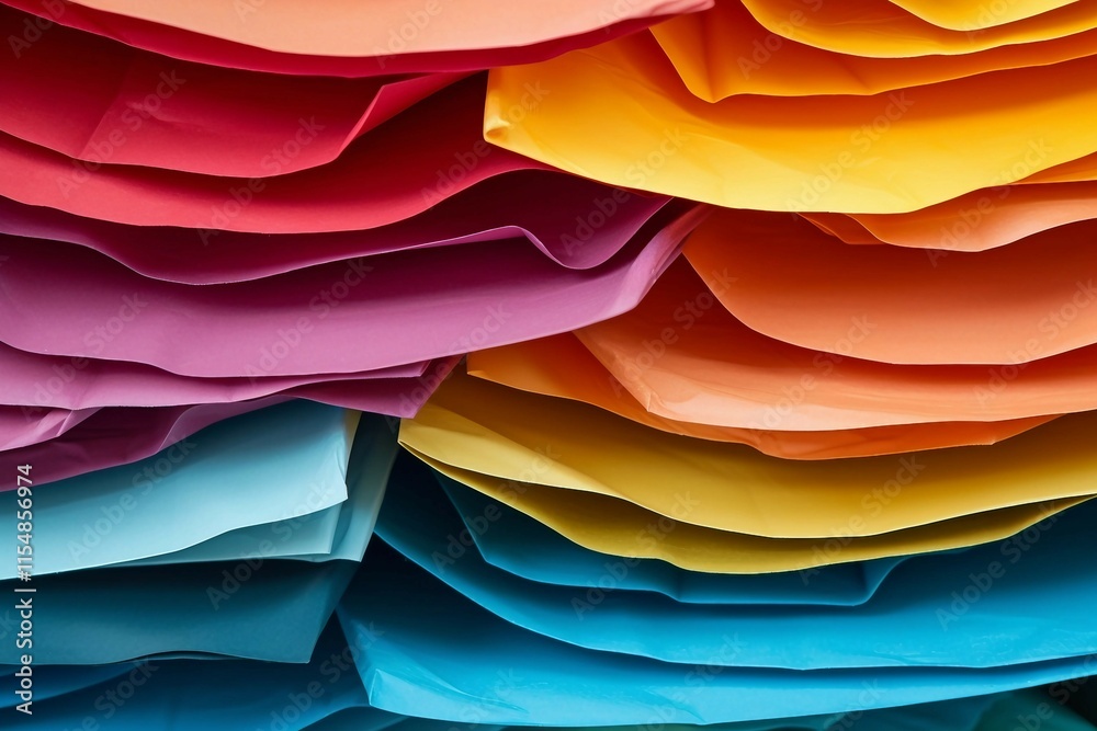 Abstract Image of Stacked Colored Papers Abstract Image of Stacked Colored Papers