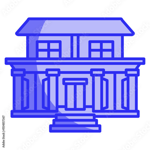 American House icon element for design