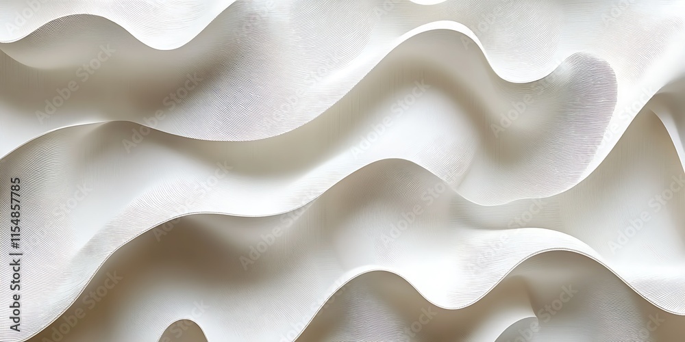 Fototapeta premium Abstract white wavy texture background.
