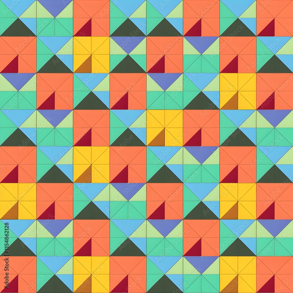 Fototapeta premium A Geometric Pattern of Vibrant Shapes