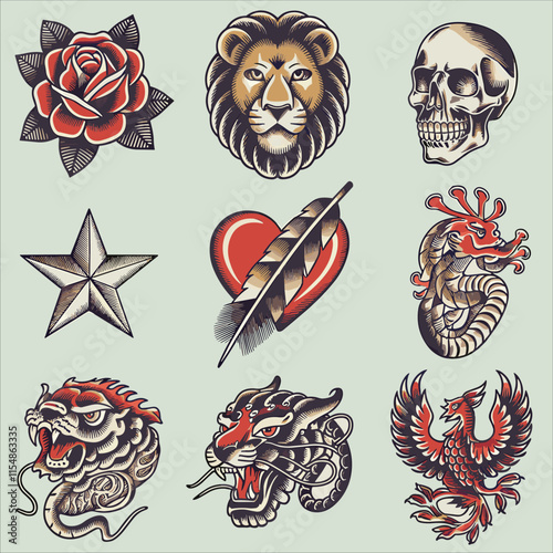  tattoo sticker vector