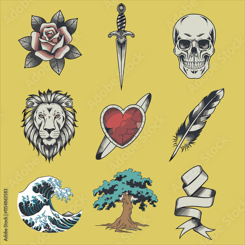  tattoo sticker vector