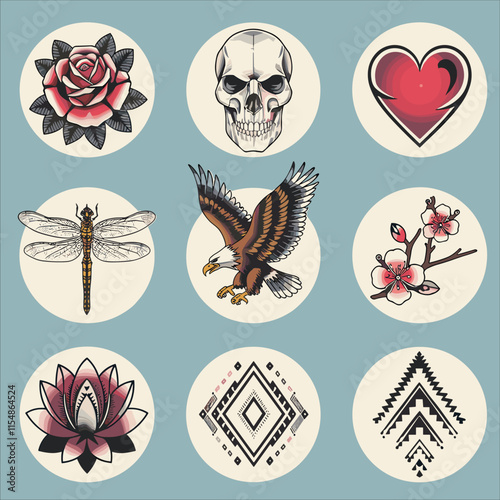  tattoo sticker vector