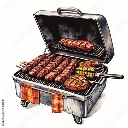 barbeque clip art, clip art concept