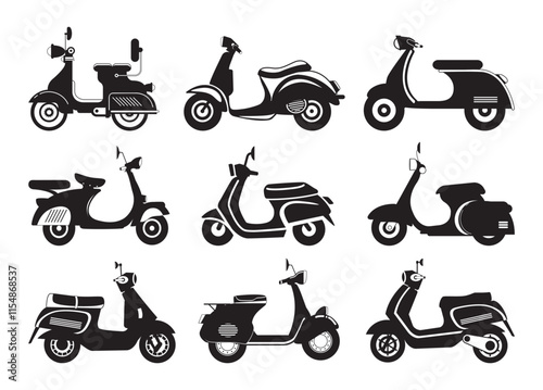  Scooter vector,  Scooter clipart, Scooter silhouette.