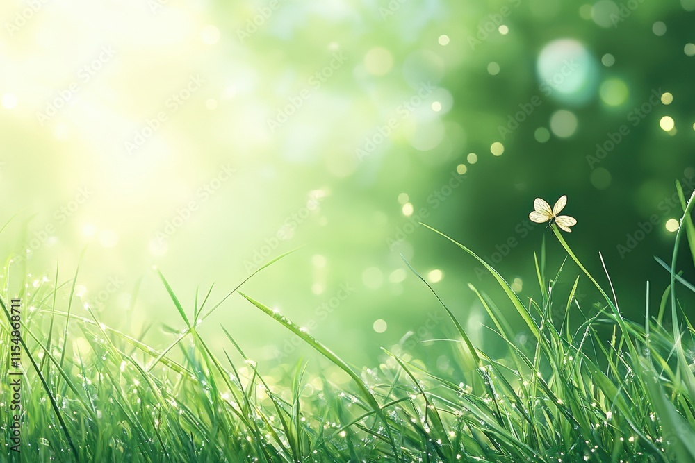 Obraz premium On this sunny Easter morning, vibrant flowers and fresh grass bask in warm sunlight, symbolizing renewal and joy as we gather to celebrate springs arrival and the beauty around us