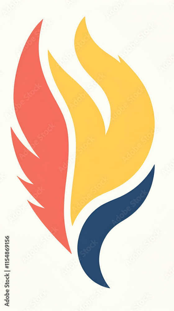 Naklejka premium Abstract Flame Design, Colorful, Dynamic, Energy, and Passionate Symbol. Representing Growth, Transformation, and Inspiration.
