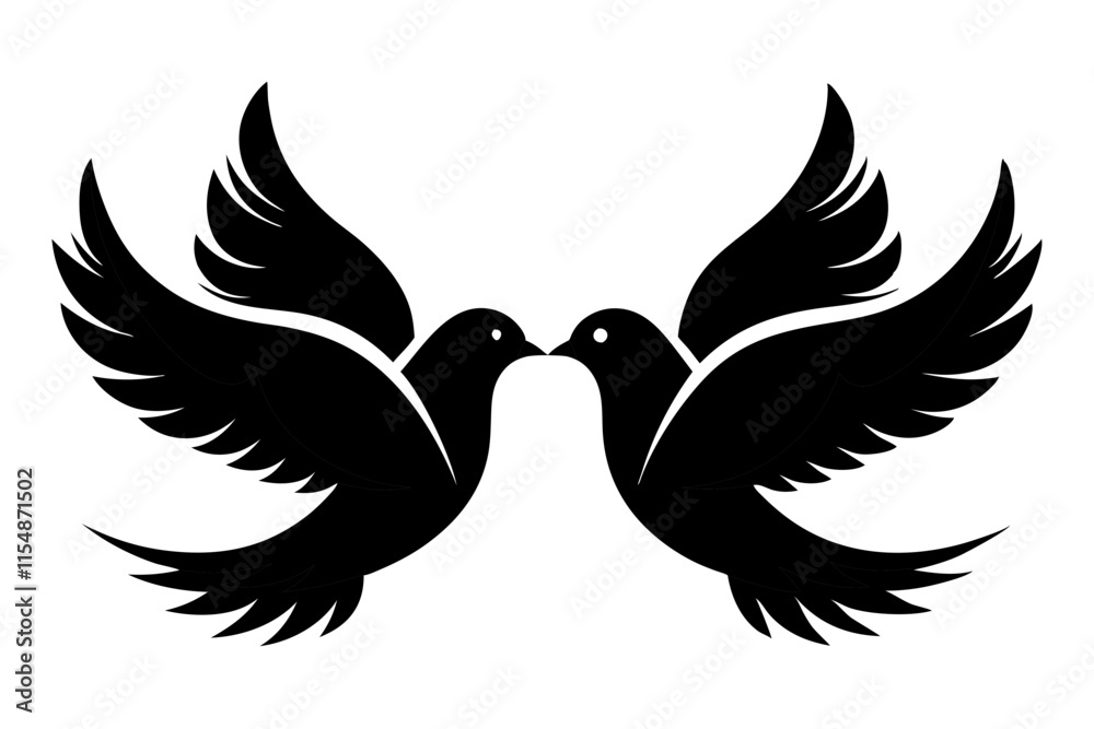 Fototapeta premium Line Art, Vector, and Silhouette Designs, Valentine’s Day Banner