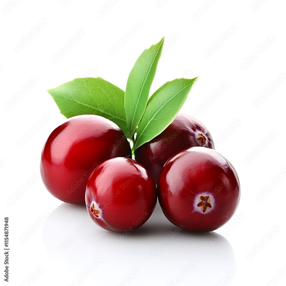 Obraz premium Red Cranberry Fruit Isolated on White Background