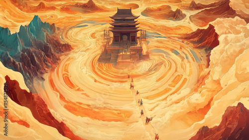 Dunhuang Dreamscape: Ancient Temples and Golden Sand