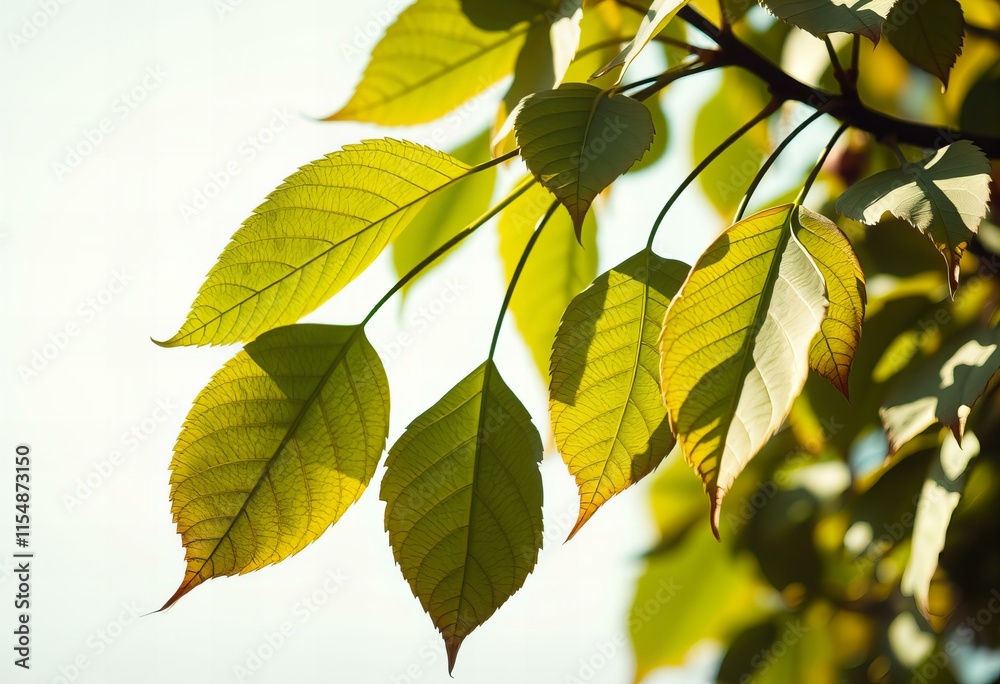 Leaves blowing in the wind on a windy day.