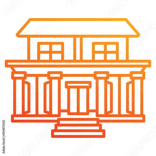 American House icon element for design