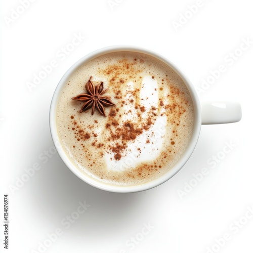 Fototapeta Naklejka Na Ścianę i Meble -  Delicious chai tea latte in a cup. Featuring spices and milk foam