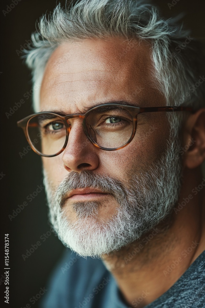 Obraz premium Man with glasses and beard