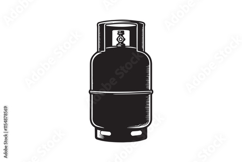 simple black an white Propane cylinder vector silhouette isolated on a white background