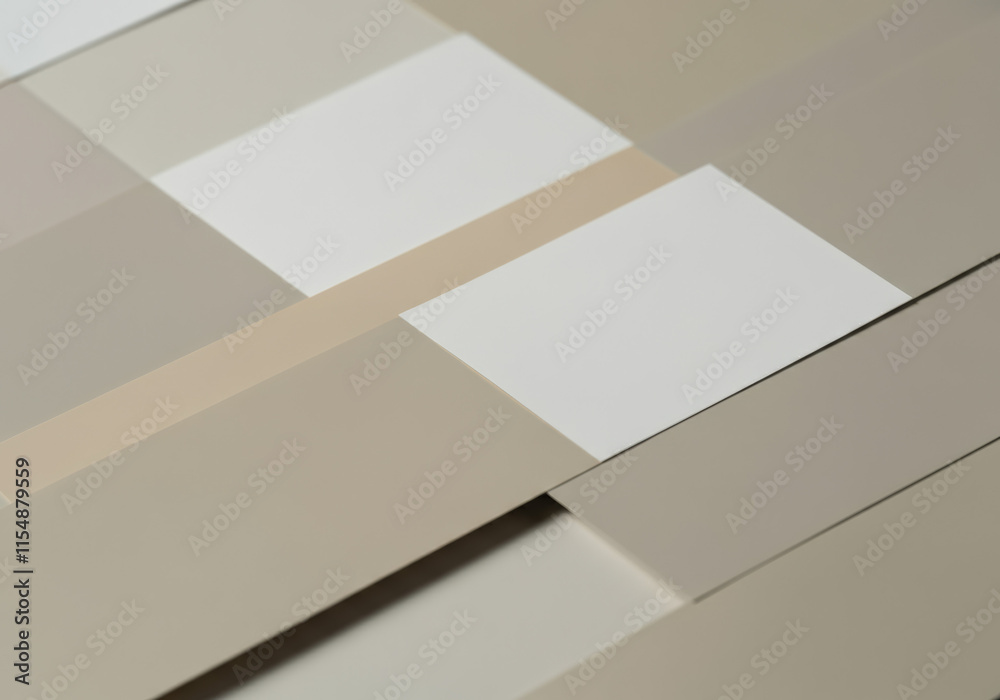Abstract Beige and White Geometric Pattern