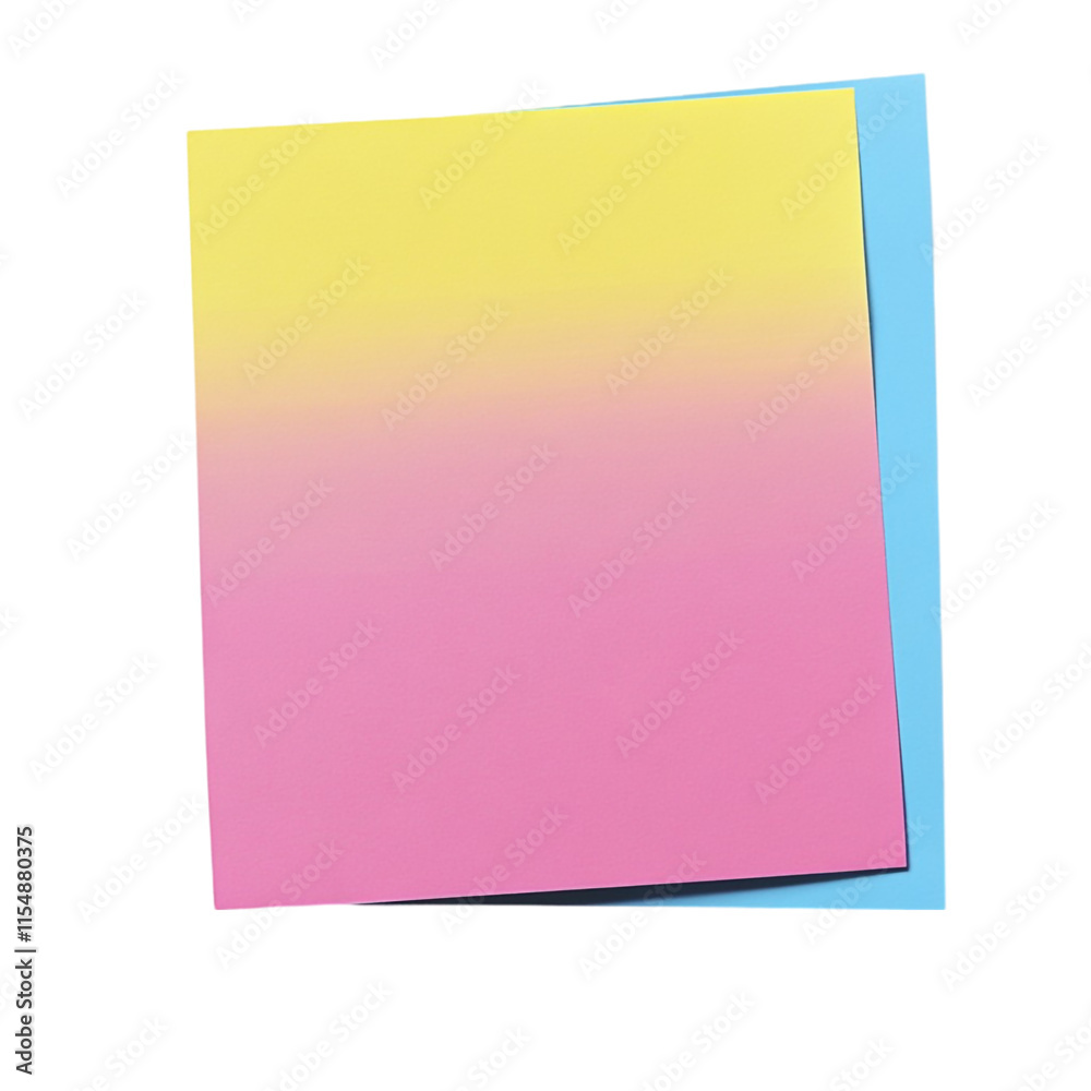 A Post-it Note in Vibrant Colors 3D Rendered on Transparent Background A Post-it Note in Vibrant Colors 3D Rendered on Transparent Background