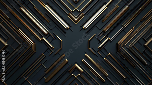 Abstract Gold and Dark Gray...