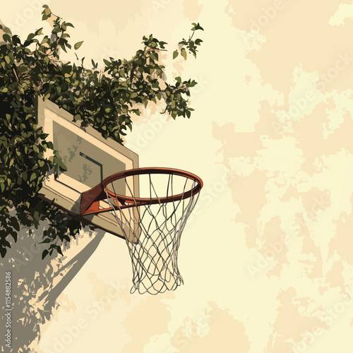 basketball hoop clip art, clip art concept 