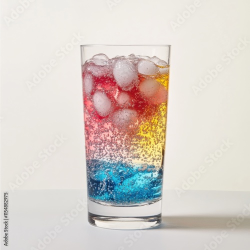 Wallpaper Mural Fizzy soda drink in a tall glass. Featuring bubbles and ice Torontodigital.ca