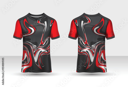 T-shirt sport vector design template,  Men football club uniform mockup, front and back view For all team logos, squad names, match events, and tournament branding.  
