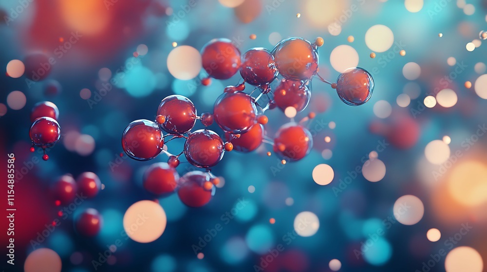 Molecular structure on blue background Molecular structure on blue background
