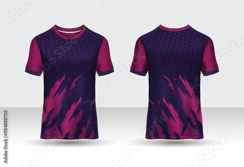 T-shirt sport vector design template,  Men football club uniform mockup, front and back view For all team logos, squad names, match events, and tournament branding.  

