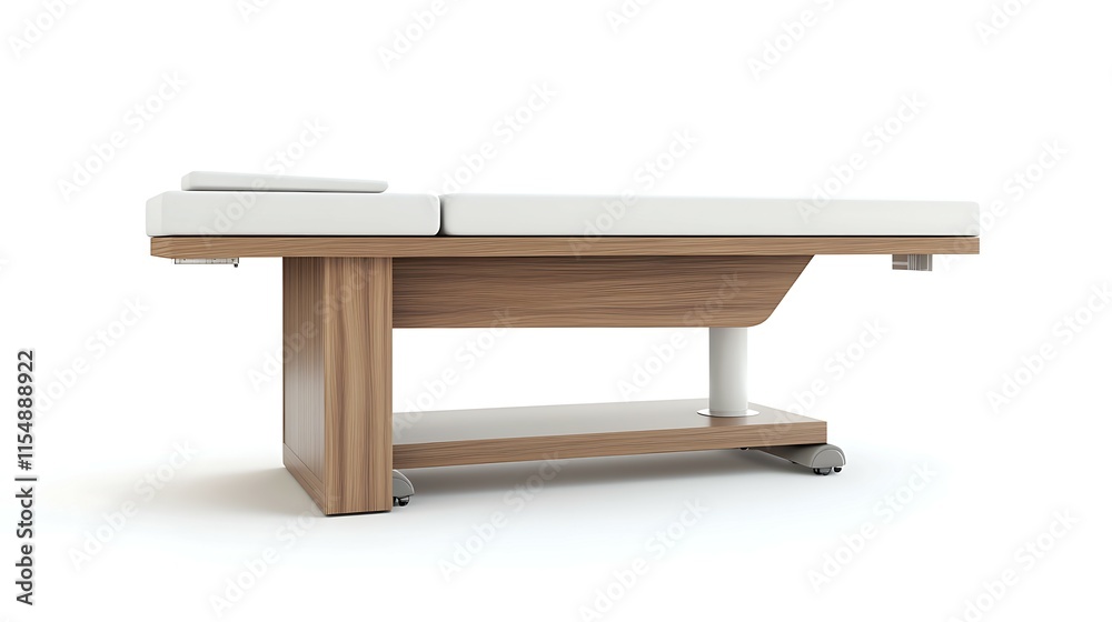 A medical table isolated in white studio background A medical table isolated in white studio background