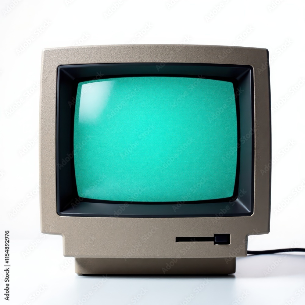 Aged computer screen detail, isolated, white backdrop, technology, isolated Aged computer screen detail, isolated, white backdrop, technology, isolated
