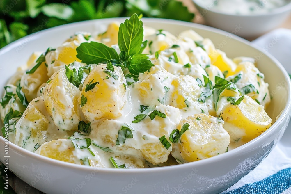 Delicious Creamy Potato Salad with Fresh Herbs Perfect for Summer Gatherings Delicious Creamy Potato Salad with Fresh Herbs Perfect for Summer Gatherings