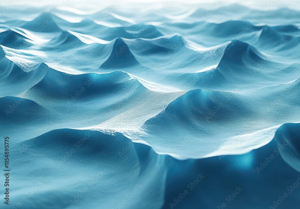 Obraz premium Captivating Close-Up of Ocean Waves with Vivid Turquoise Hues and Soft Light, Evoking Calmness and Tranquility in a Serene Coastal Landscape